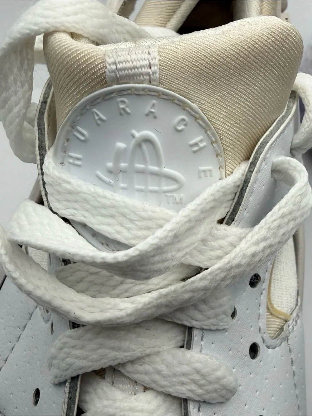 Nike Kids White and Tan Lace-Up Sneakers 6.5